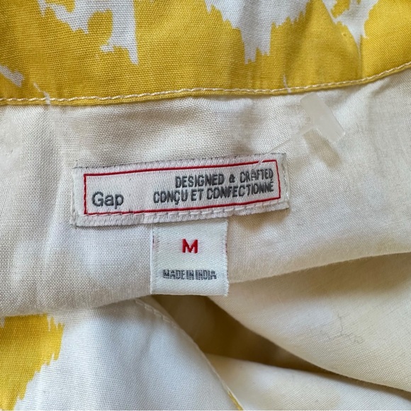 GAP Yellow Floral Midi Dress Cotton Sleeveless Size M Summer Cottagecore Picnic - Picture 10 of 14